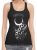 Moon lit , racer back tank top with moth and moon design In black