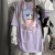 Harajuku Anime Tshirt Women Autumn Long Sleeve Oversized Emo Print Splicing Two-piece Egirl Tops Japanese T-shirt Streetwear